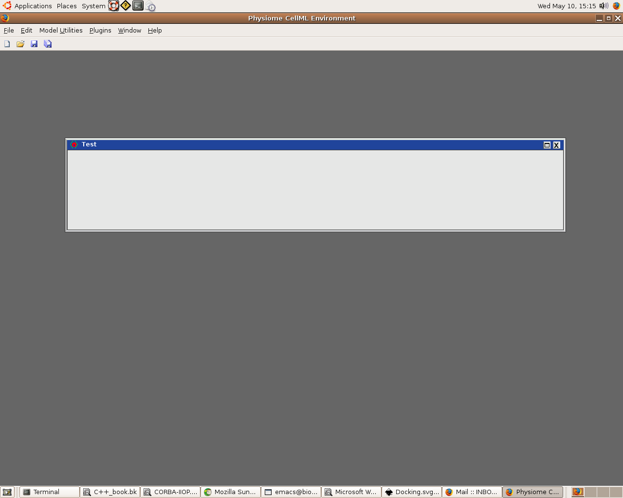 a screenshot of PCEnv showing fixed window structure.